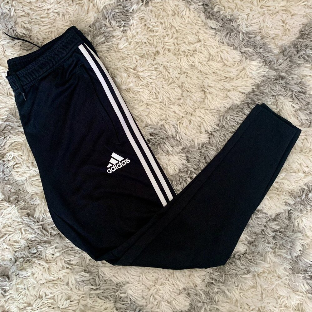 Adidas Climacool track pants mens medium Black Y2K with minor scuff holes